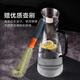 ORTOR玻璃涼水壺高硼硅可加熱玻璃帶把手涼水壺冷水茶壺玻璃茶壺 磨砂黑柄壺1只裝（贈壺刷壺墊