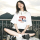 妙奕嘉白色純棉短袖t恤女夏季新款2025潮流洋氣半袖上衣美式寬松遮肚子 插袋熊熊白色純棉印花短袖 M 【建議80-110斤】
