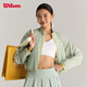 威爾勝（Wilson）官方25夏季新款女士SUN PROTECTION網(wǎng)球運動拉鏈梭織防曬外套上衣 WW20087512GNQ-水灰綠 S /165/84A