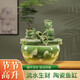 LZJV陶瓷流水擺件水循環(huán)魚(yú)缸小型家用客廳電視柜桌面裝飾家居噴泉加濕 綠色節節高升【不帶魚(yú)缸和文竹】