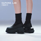 DAPHNE LAB【吳海媛萬妮達(dá)同款】方糖厚底短靴 早秋復(fù)古時(shí)尚切爾西襪靴女 經(jīng)典黑【博主同款】 37