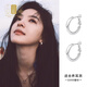 百鈺福999銀針圓圈耳環(huán)女高級(jí)感耳釘輕奢小眾防過(guò)敏耳飾百搭款禮盒裝 簡(jiǎn)約百搭款耳環(huán)