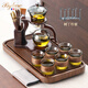 bylure品牌玻璃茶具套裝高檔茶壺茶杯家用自動(dòng)功夫茶具懶人泡茶神器 1 青灰自動(dòng)茶具+6杯+杯架+茶盤