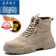 昌祥回力新款勞保鞋男高幫防砸防刺穿鋼包頭工地鞋焊工透氣耐磨輕便鋼板鞋 603 高幫牛皮冬季加絨款 40