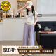 G.DUCKKIDS小黃鴨童裝女童夏裝套裝2025新款大童衣服薄款短袖女孩運(yùn)動夏季 紫色套裝 【短袖+褲子】 160 (建議145-155cm 9-10周歲）