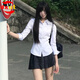 DXOT2025年新款日系校園小梔川襯衫校供感白色收腰長(cháng)袖jk制服短款上衣 白色 M 建議 95-105斤