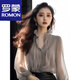 羅蒙（ROMON）法式雪紡襯衫女2024夏季新款設(shè)計絕美上衣灰色長袖寬松休閑防曬衣 圖片色 M