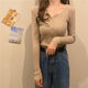 矜持范早秋季新款2025年內搭針織衫外穿顯瘦打底衫毛衣女學(xué)院風(fēng)網(wǎng)紅上衣 燕麥色 S 建議8095斤