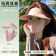 馬克華菲夏季冰絲防曬面罩女全臉?lè)雷贤饩€戶外防曬遮陽(yáng)帽子口罩一體式護(hù)頸 櫻粉色【面罩二合一】