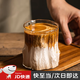 斐月伽高硼硅玻璃水杯高顏值涼水杯咖啡杯冰美式復(fù)古早餐杯喝水杯高級感 300ml