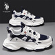 美國馬球協(xié)會(huì)（U.S.POLO ASSN.）休閑男鞋老爹鞋男2025春夏新款運(yùn)動(dòng)鞋百搭厚底增高透氣休閑鞋子男 白藍(lán) 41 -
