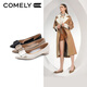 康莉（COMELY）商場(chǎng)同款單鞋女粗跟春秋新款羊皮舒適低跟通勤工作鞋 黑色  37 