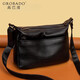 高巴度（GORBADO）真皮女包2026新款時(shí)尚情人節中老年媽媽包女多隔層軟皮單肩斜挎包 黑色
