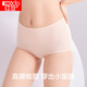 紅豆（hongdou）內褲女抑菌高腰收腹女士?jì)妊澝薨睏l紋三角褲4條裝 組合一165
