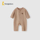 童泰（TONGTAI）嬰兒連體衣夏季莫代爾棉寶寶衣服兒童休閑哈衣爬服提花棕色80cm