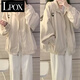 LPOX美式外套女春秋2025新款寬松休閑百搭風(fēng)衣夾克上衣ins潮牌 杏色 M （90-105斤）