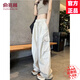 俞兆林（YUZHAOLIN）美式降落傘工裝褲女2025夏季新款高腰寬松闊腿百搭顯瘦登山運動褲 杏色 店內(nèi)熱銷 L 103-113斤
