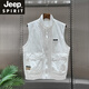 JEEP SPIRIT2025夏季新款馬甲情侶坎肩拉鏈背心百搭運(yùn)動(dòng)超輕立領(lǐng)工裝馬夾外套 搶購(gòu)單馬甲白色 2XL 建議150-170斤