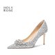 HOLY ROSE【心之悅動(dòng)】法式婚鞋女2025新款新娘鞋高跟鞋女不累腳金色水晶鞋 銀色心之悅動(dòng) 8cm 39