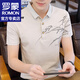 羅蒙（ROMON）短袖t恤男夏季新款翻領(lǐng)POLO男士修身商務(wù)簡(jiǎn)約半袖體恤上衣服男裝 D2055卡其色 2XL （約135-150斤可穿）