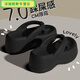 壹號鳳夏季人字拖增高厚底沙灘外穿拖鞋防滑海邊 黑色(7cm厚底防滑) 37 38正常碼