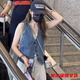 奧洛黛婭韓版時(shí)尚休閑外搭牛仔馬甲外套女夏洋氣時(shí)髦寬松疊穿v領(lǐng)坎肩背心 藍(lán)色 M 建議體重95-110斤