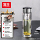 富光彈指泡茶杯車(chē)載一鍵開(kāi)蓋男士個(gè)人專(zhuān)用便攜雙層水杯子茶水分離茶杯 本色 320ml