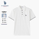 U.S. POLO ASSN.【輕奢桑蠶絲】保羅polo衫男夏季商務(wù)涼感t恤男士高端短袖父親節