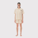 TEENIE WEENIE小熊棉刺繡睡衣女2025夏季女童短袖短褲家居服套裝 梔子白 L