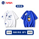 NASA LIKE官方重磅純棉短袖t恤男夏季圓領(lǐng)休閑印花半袖男女學(xué)生短t男士衣服 白色 +背包熊藍(lán)色 XL （推薦130-150斤）