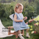 babylove女寶寶連衣裙夏季純棉嬰兒裙子無袖翅膀甜美刺繡美夢天使