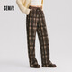 森馬（Semir）休閑褲女格紋闊腿褲復古風(fēng)潮流2024冬季時(shí)尚仿呢長(cháng)褲109724127008