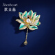 歐本赫?benheart丹麥云水問(wèn)蓮胸針高檔女新中式珍珠別針配飾徽章掛件奢侈品禮物 胸針-云水問(wèn)蓮-香檳金 100