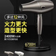 火之鳳火之鳳吹風(fēng)機M1理發(fā)店專用發(fā)型師發(fā)廊大功率大風(fēng)速干高速無刷風(fēng)筒 火之鳳6700H鈦金灰