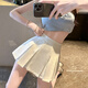 黛芮婷黑色半身裙女夏季2025新款辣妹超短裙小個(gè)子高腰a字西裝百褶裙褲 白色 M