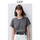 LILY涼感T恤2025夏新款女裝通勤基礎款圓領(lǐng)純色百搭顯瘦短袖上衣 509深灰 S