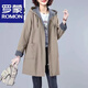 羅蒙（ROMON）輕奢女裝大碼風(fēng)衣女中長(zhǎng)款2024春秋裝中年媽媽洋氣減齡寬松外套女 卡其色 好質(zhì)量(有內(nèi)襯) 2XL 建議130斤-145斤