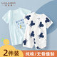 溜溜果2件裝嬰兒衣服薄款夏季短袖連體衣0-3個(gè)月新生兒哈衣寶寶外出夏裝 薄款短袖(只喝奶+卡通鼠） 66cm