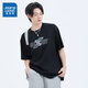 JEANSWEST LIFE真維斯王一博同款T恤衫男女夏季新款印花圓領(lǐng)套頭衫純棉短袖上衣