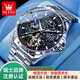 歐利時夜光滿天星空男士手表品牌正品全自動機械表高檔商務(wù)鏤空防水名表 鋼帶本黑男