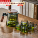 古德窯 茶壺泡茶壺茶水分離飄逸杯2025新款玻璃內(nèi)膽一鍵過濾泡茶杯茶具 木璃煙灰款飄逸壺一壺四杯 650ml