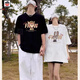 AEMAPE兩件裝disoo情侶裝夏季短袖女純棉新款上衣服ins潮流顯瘦寬松t恤 小眾情侶裝兩件裝女白男黑純 均碼 女L男XL