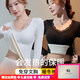 KJ德絨保暖內衣女士加絨加厚羊絨帶胸墊外穿棉毛衫秋衣秋褲套裝 白色上衣 M 105斤以?xún)? title=