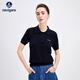 納維凱爾意大利小帆船女簡(jiǎn)約翻領(lǐng)T恤針織短袖POLO衫2324525508 深藍 XL 