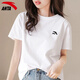 安踏綠色t恤女裝短袖簡(jiǎn)約休閑寬松透氣吸汗夏季新款圓領(lǐng)學(xué)生半袖 8125-1純凈白 S