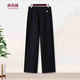 俞兆林母親節YX新款中老年女裝2026春秋冬松緊腰長(cháng)褲子一體絨加厚媽媽闊 黑色春秋款 2XL  建議110/125斤