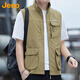 JEEP美國正品Jeep高端潮牌工裝馬甲男夏季薄款戶(hù)外多口袋立領(lǐng)運動(dòng)坎肩 卡其色【官方正品】 XL 建議 140-155斤