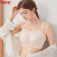 微纖諾無(wú)痕女內衣抹胸防走光下垂收副乳聚攏顯小全罩杯薄款無(wú)鋼圈文胸罩 珍珠粉 75B