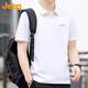 吉普（JEEP）短袖T恤男士夏季polo衫潮流休閑寬松涼感衣服男裝 白色 XL