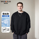 胖哥哥大碼男裝春季胖人提花胖子衛衣加肥加大休閑圓領(lǐng)上衣肥佬潮胖衣服 TB黑 4XL （210-250斤）